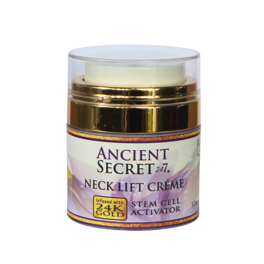 Ancient Secret 24/7 Organic Anti-Aging Neck Crème with Stem Cell Activator, 24 K Gold, Peptides.
