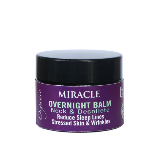 Miracle Wrinkle Repair Neck & Decollete Overnight Balm to Reduce Sleep Lines, Stressed Skin & Wrinkles with Ginseng, Mushrooms, Goji Berry.