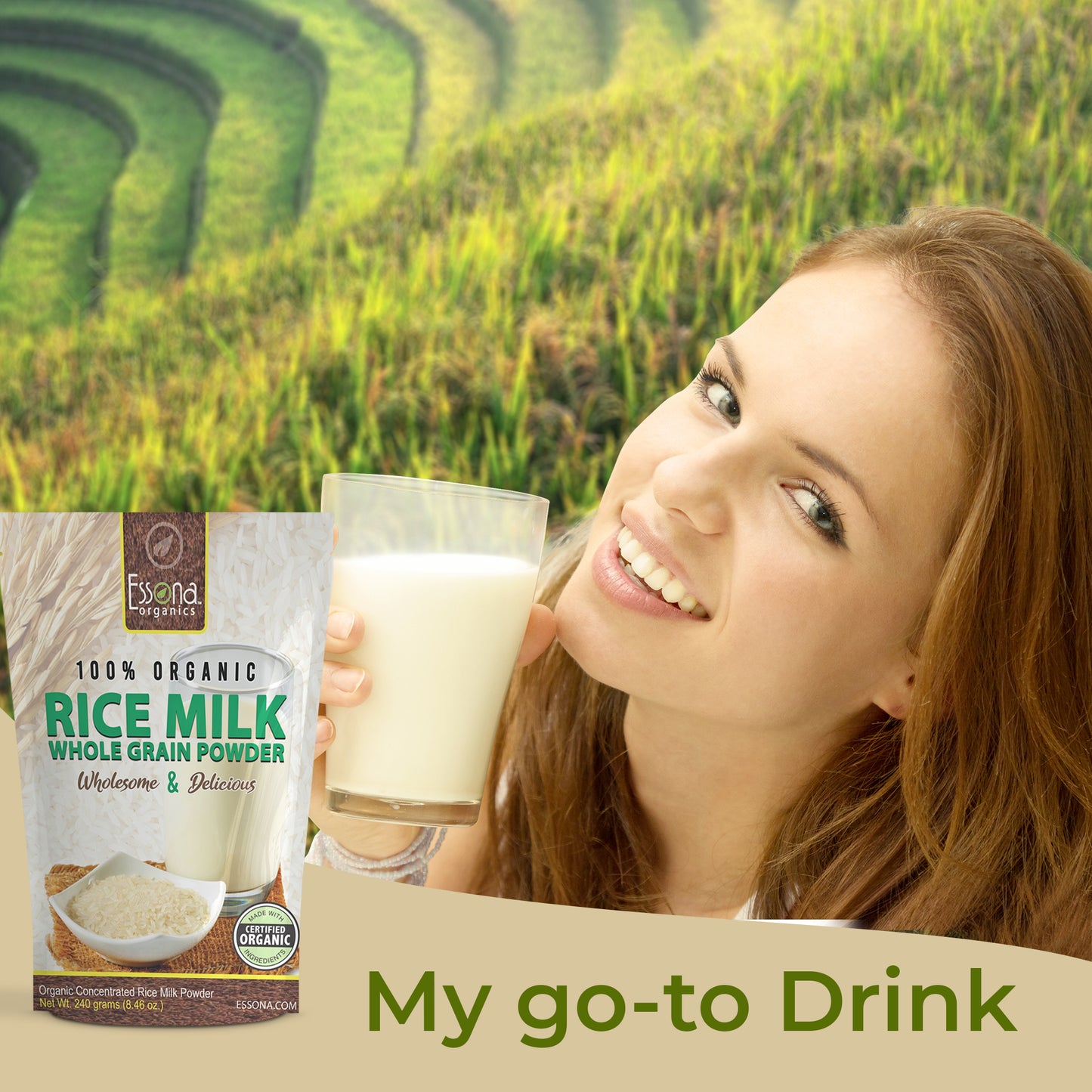 USDA Certified Organic Coconut Milk Powder - Pure, Raw, Vegan. 240 grams, Re-seal Pouch.