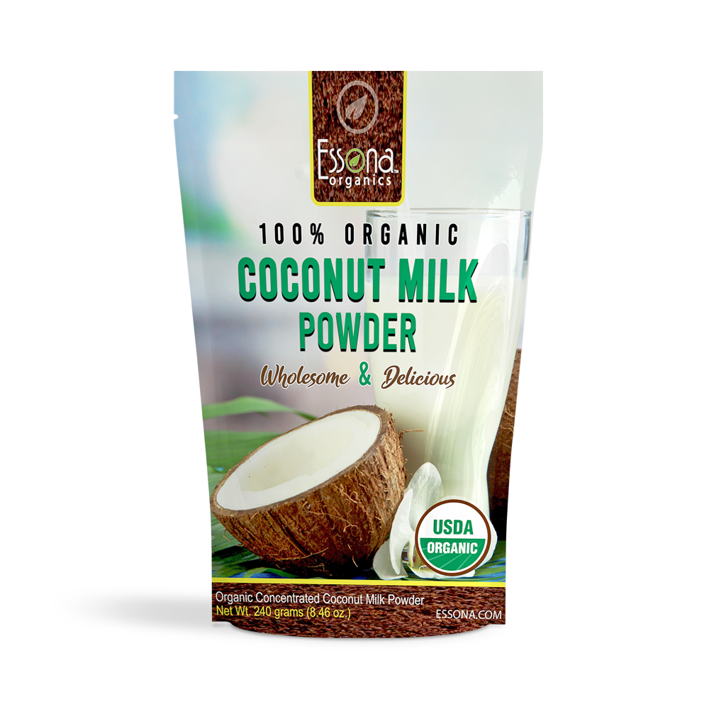 USDA Certified Organic Coconut Milk Powder - Pure, Raw, Vegan. Re-seal Pouch.