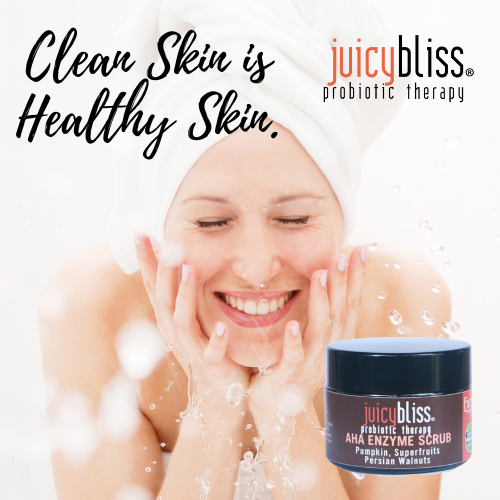 JuicyBliss AHA Enzyme Scrub with Persian Walnuts, Pumpkin and Superfruits.
