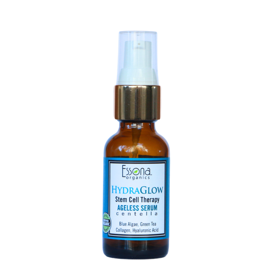 HydraGlow Stem Cell Therapy Oil Free Ageless Serum with Multi-Hyaluronic Acid, Blue-Red Algae, Plant Collagen, Centella Asiatica.