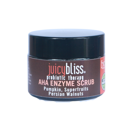 JuicyBliss AHA Enzyme Scrub with Persian Walnuts, Pumpkin and Superfruits.
