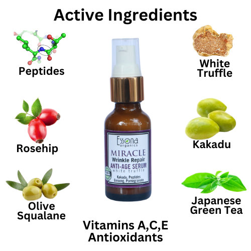 Miracle Wrinkle Repair Anti Age Serum with White Truffle, Kakadu, Peptides, Japanese Green Tea.