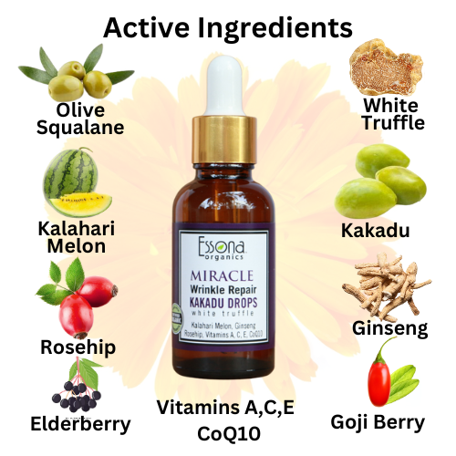 Miracle Wrinkle Repair Kakadu Drops with White Truffle, Rosehip, Kalahari Melon, Goji Berry, Ginseng, CoQ10.