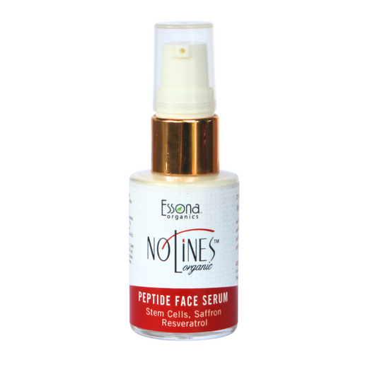 NoLines Organic Anti Aging Peptide Face Serum with Resveratrol, Acmella, Hyaluronic Acid, Natural Peptides, Stem Cells.