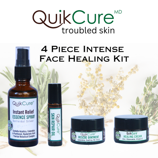 QuikCure 4 Piece Intense Face Healing Kit.