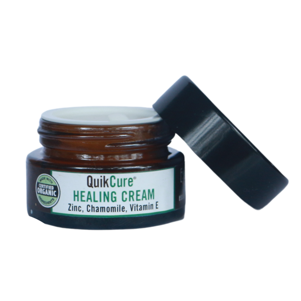QuikCure Face Healing Cream with Zinc, Shea Butter, Chamomile, Castor Oil.