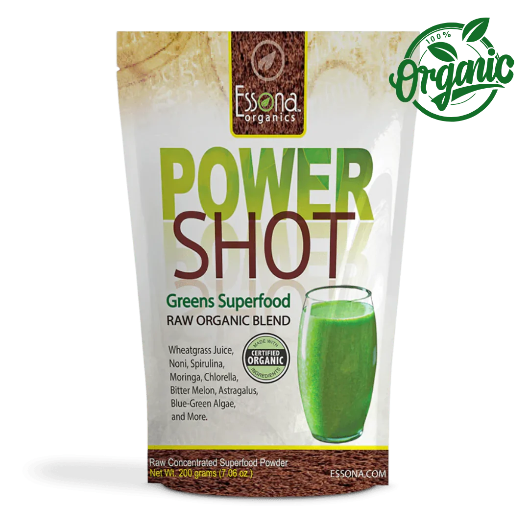 Power Shot Greens Superfood organic greens powder bag