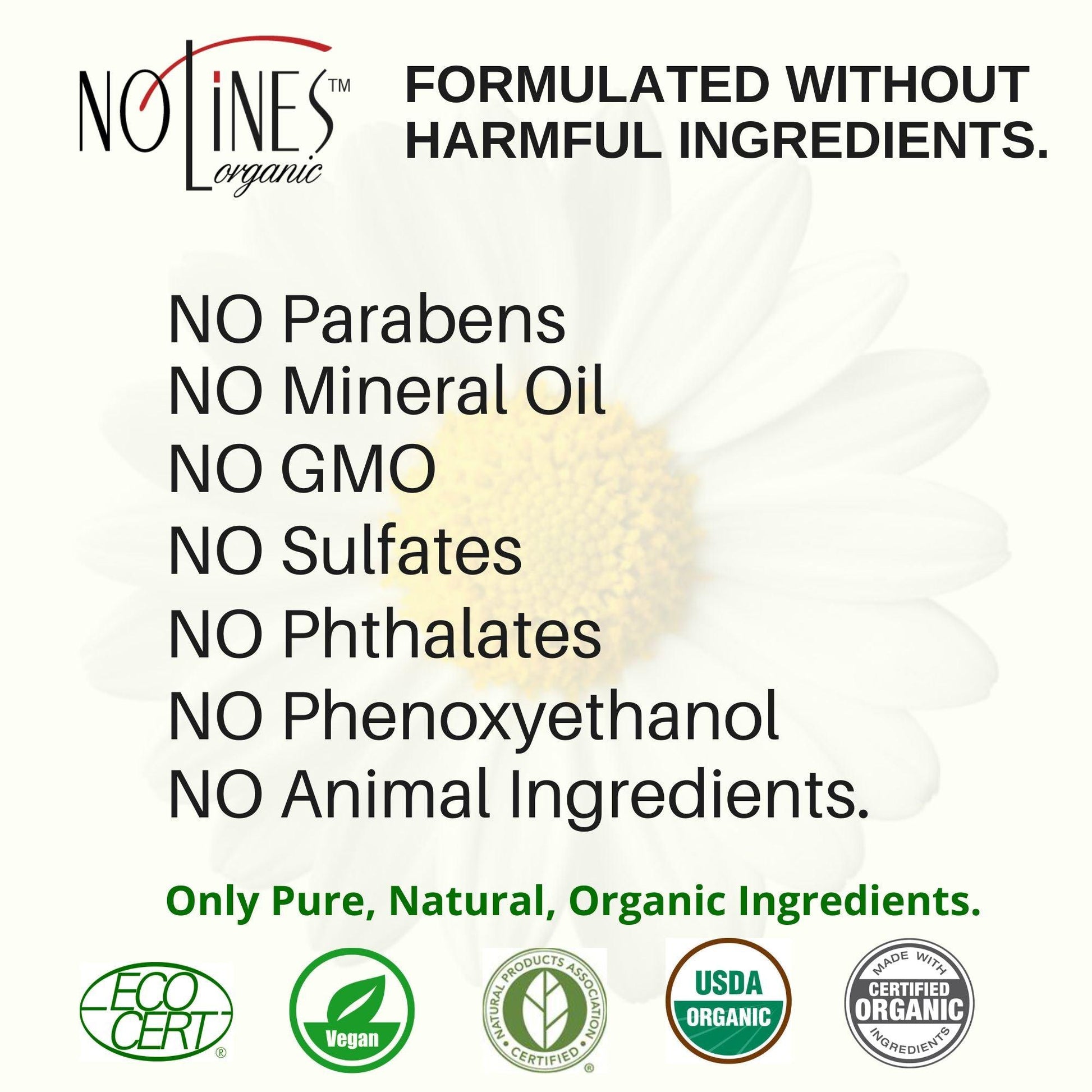 NoLines Organic Anti Aging Face Serum with Resveratrol, Acmella, Hyaluronic Acid, Natural Peptides. 1 oz. Pump.