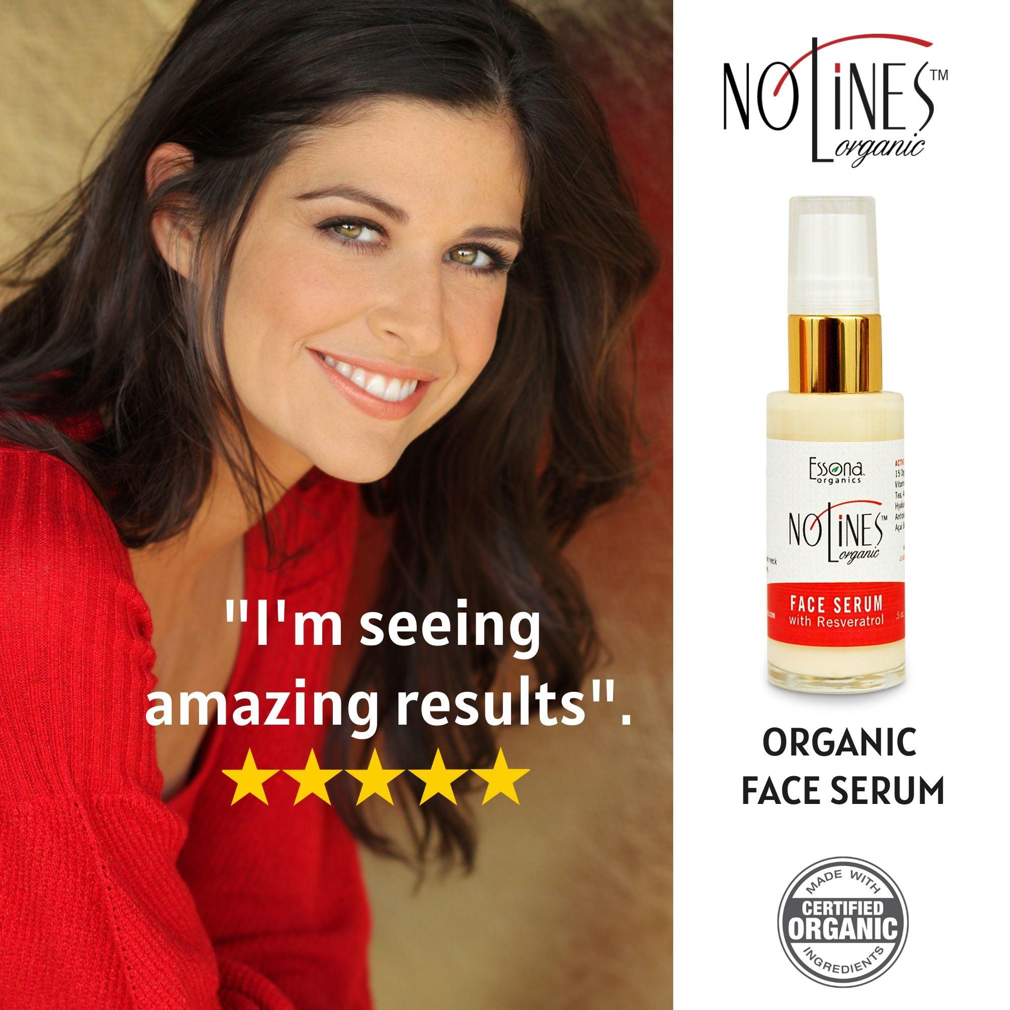 NoLines Organic Anti Aging Peptide Face Serum with Resveratrol
