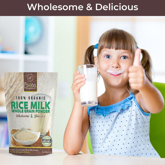 Organic Rice Milk Powder 100 Pure. Reseal Pouch Essona Organics