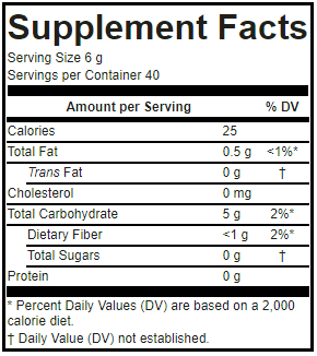 SupplementFactsPanelforRiceMilkPowder